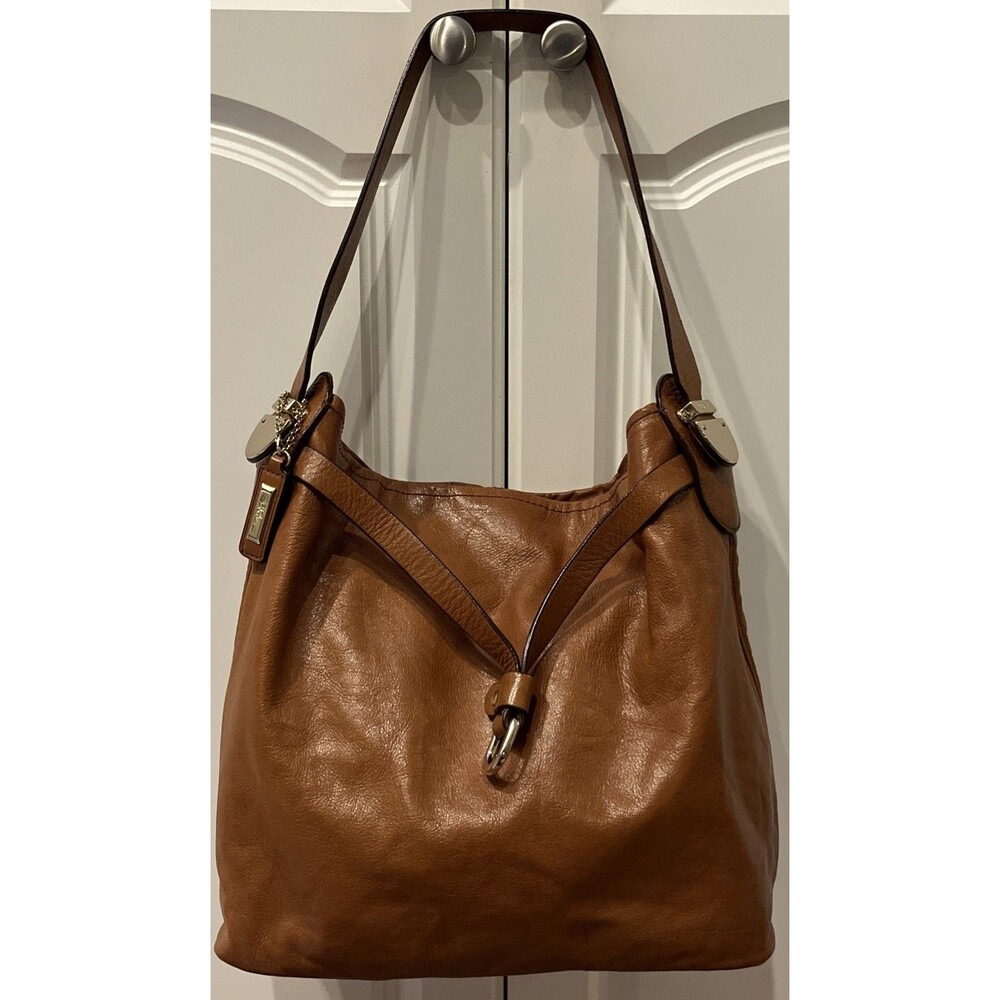 VNTG Cole Haan Camel Buttery Soft Leather shoulder bag- CH mono lining #B32135